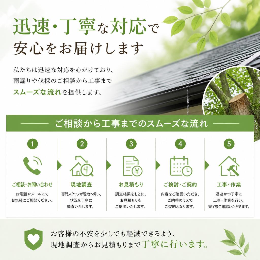 迅速な対応で安心をお届け