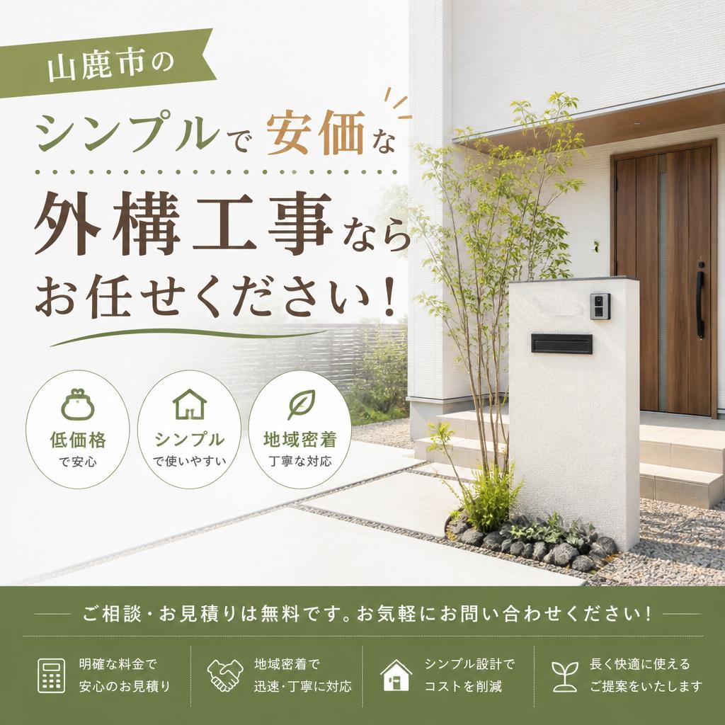 山鹿市のシンプルで安価な外構工事ならお任せください！