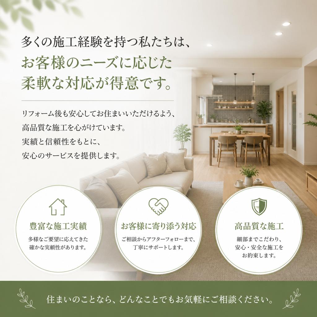 4. 実績に裏打ちされた安心の施工