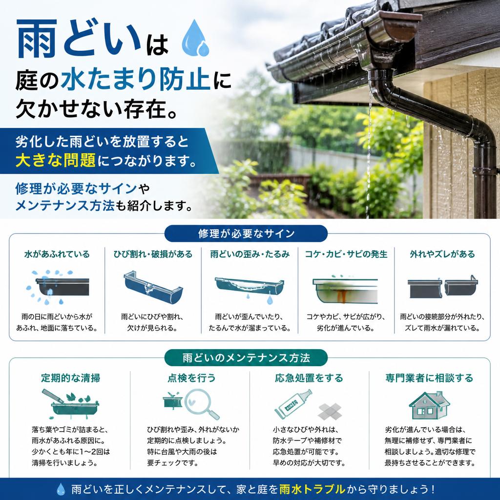 雨どいの重要性と修理のポイント