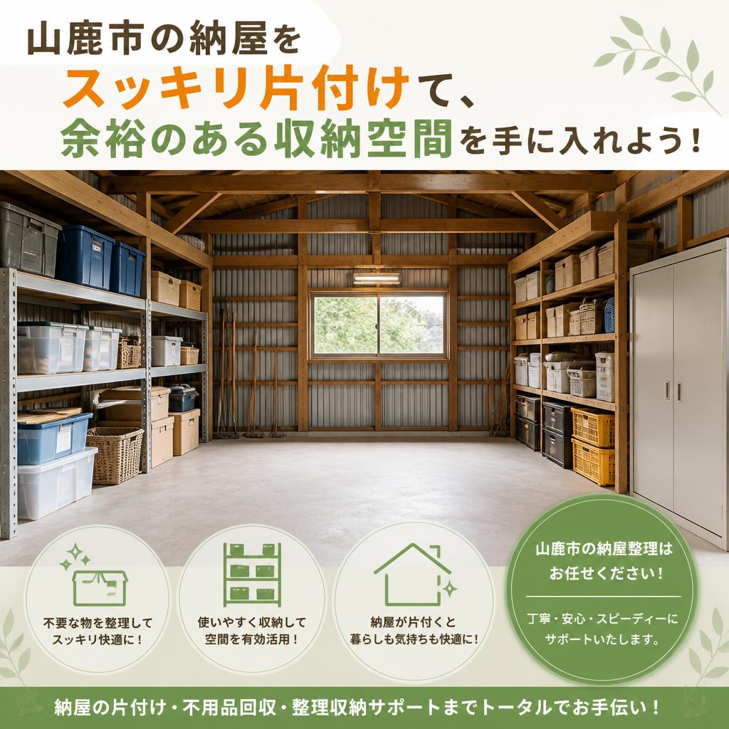 山鹿市の納屋をスッキリ片付けて、余裕のある収納空間を手に入れよう！
