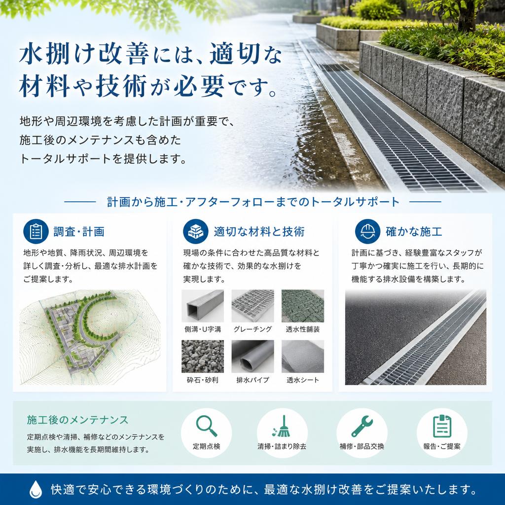 水捌け改善に必要なポイント