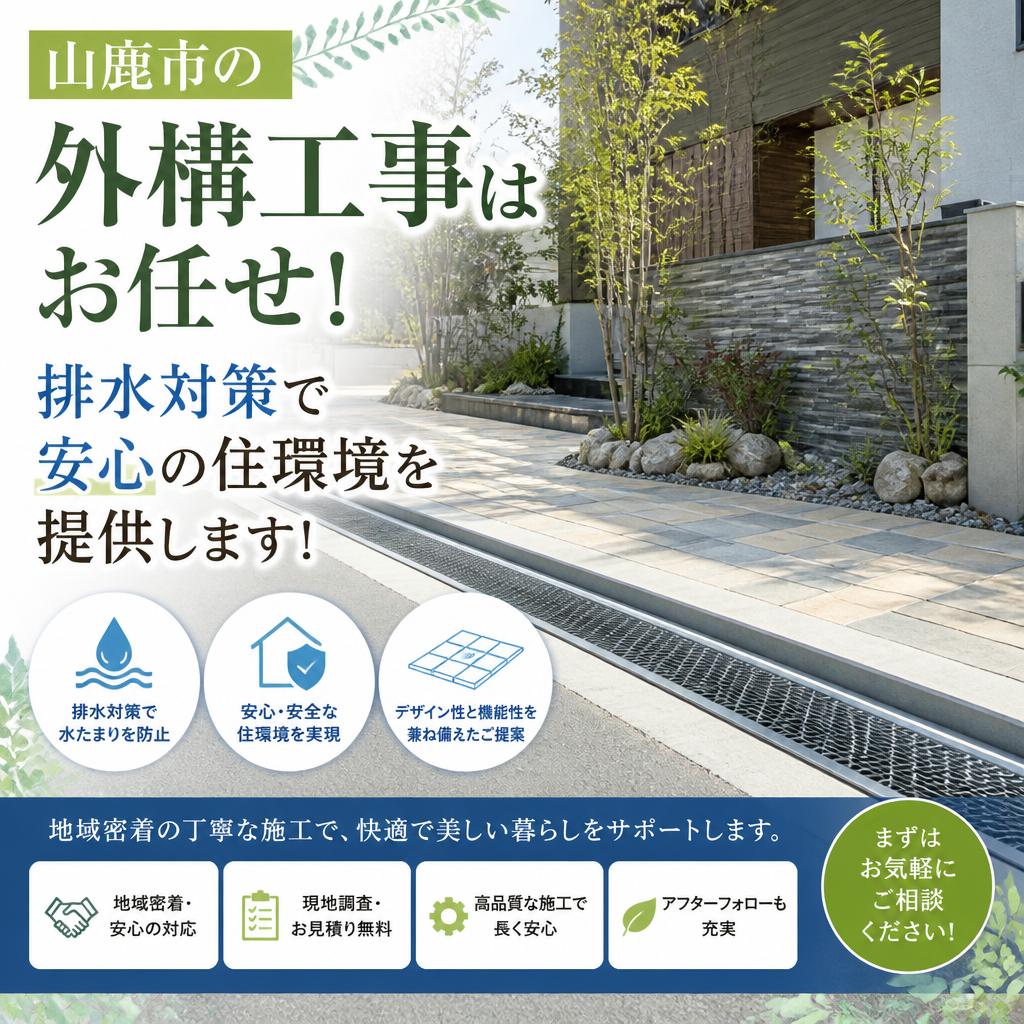 山鹿市の外構工事はお任せ！排水対策で安心の住環境を提供します！
