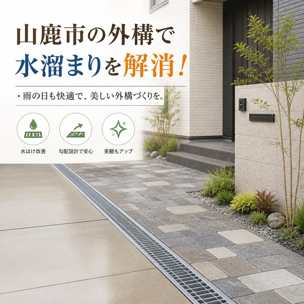 山鹿市の外構で水溜まりを解消！