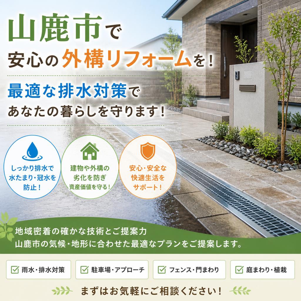 山鹿市で安心の外構リフォームを！最適な排水対策であなたの暮らしを守ります！