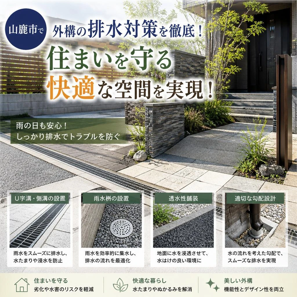 山鹿市で外構の排水対策を徹底！住まいを守る快適な空間を実現！