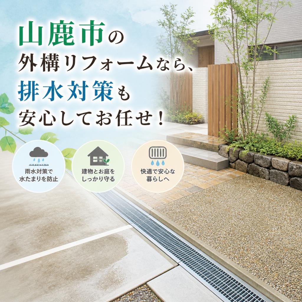山鹿市の外構リフォームなら、排水対策も安心してお任せ！