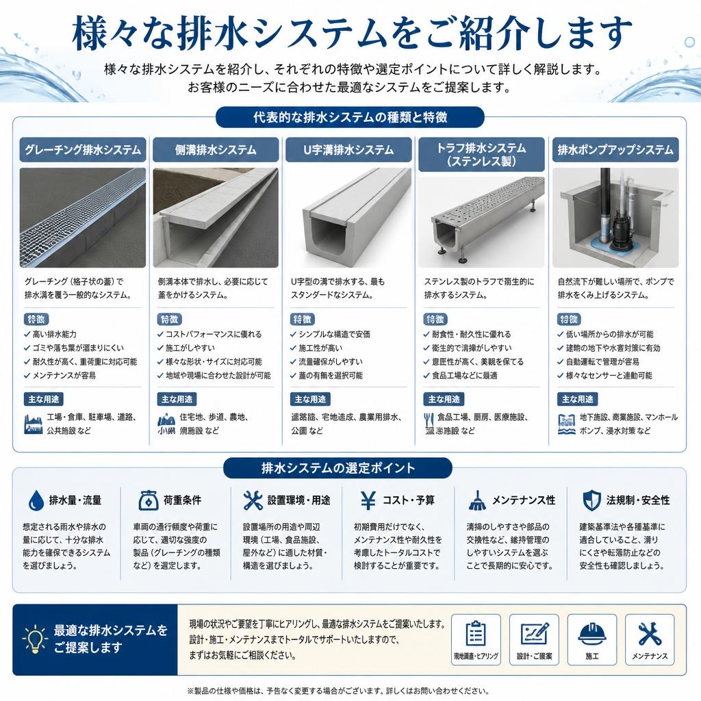 排水システムの種類と選定ポイント